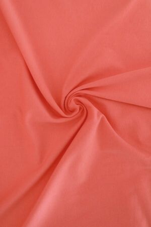Tela de punto camiseta de algodón orgánico en color coral