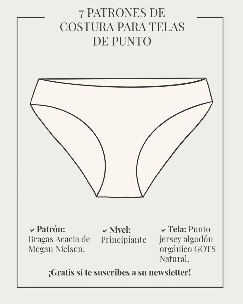 Boceto de bragas para patrones de costura.